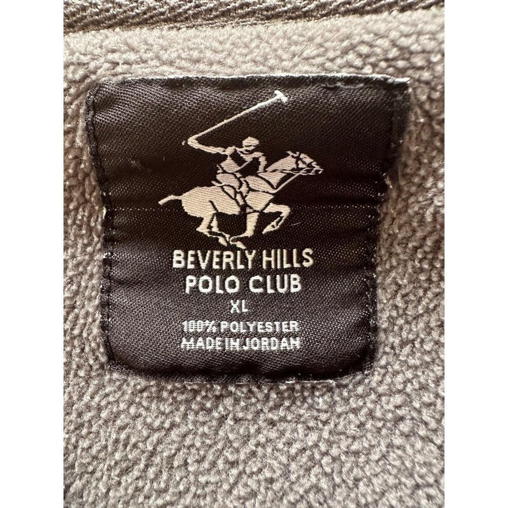 Beverly Hills Polo Club Men's 1/4 Zip Grey Kangaroo Pocket Long Sleeve Fleece XL - Picture 9 of 9